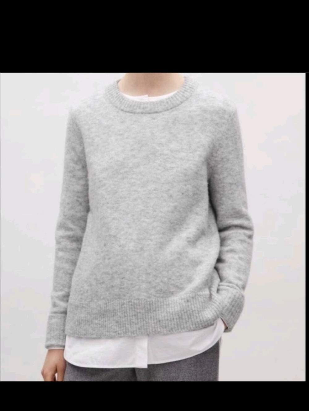 Cos,Gray Crewneck Women's Sweater -alpaca,Wool Blend